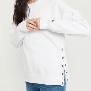 A&F Side snap hoodie in CAMEL